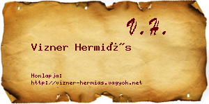Vizner Hermiás névjegykártya